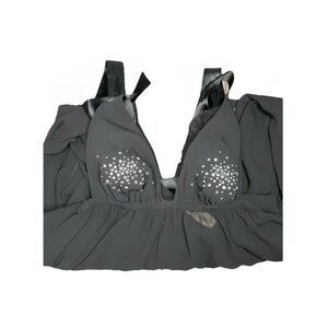 Victoria Secret Lingerie Long Gown Chemise Slip Medium Black Bling Studded New
